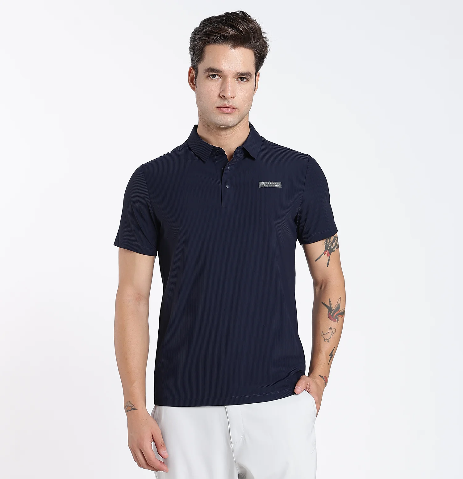 ActiveFlex Textured Polo T-Shirt - Blue