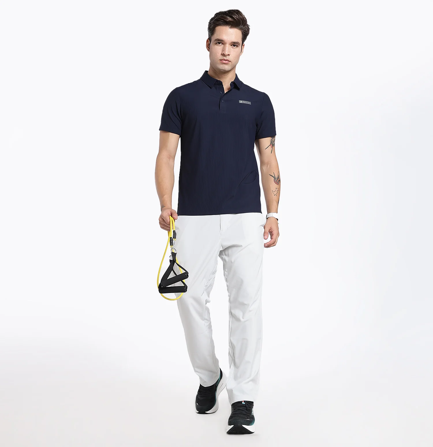 ActiveFlex Textured Polo T-Shirt - Blue - Image 5