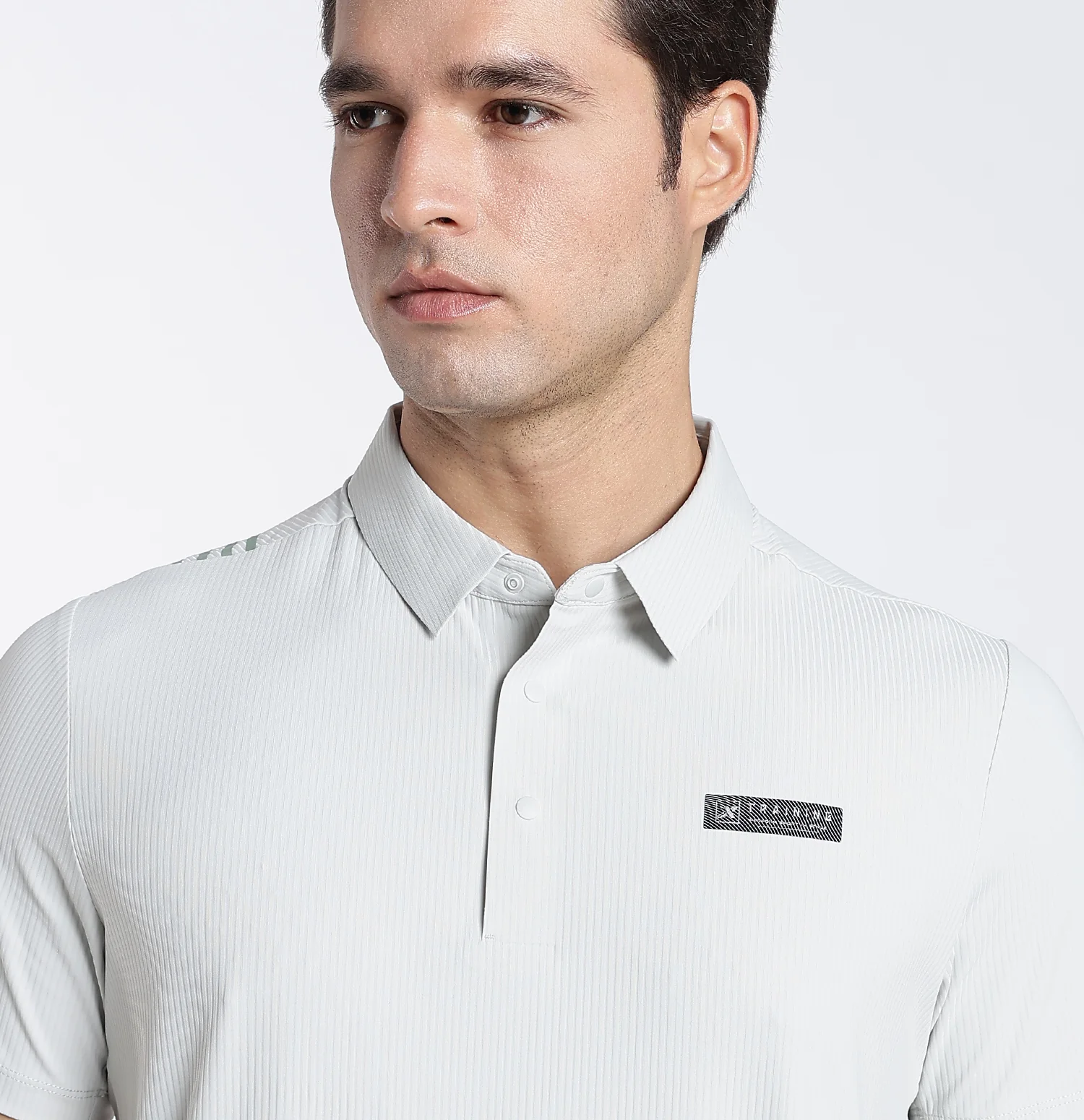 ActiveFlex Textured Polo T-Shirt - Grey - Image 4