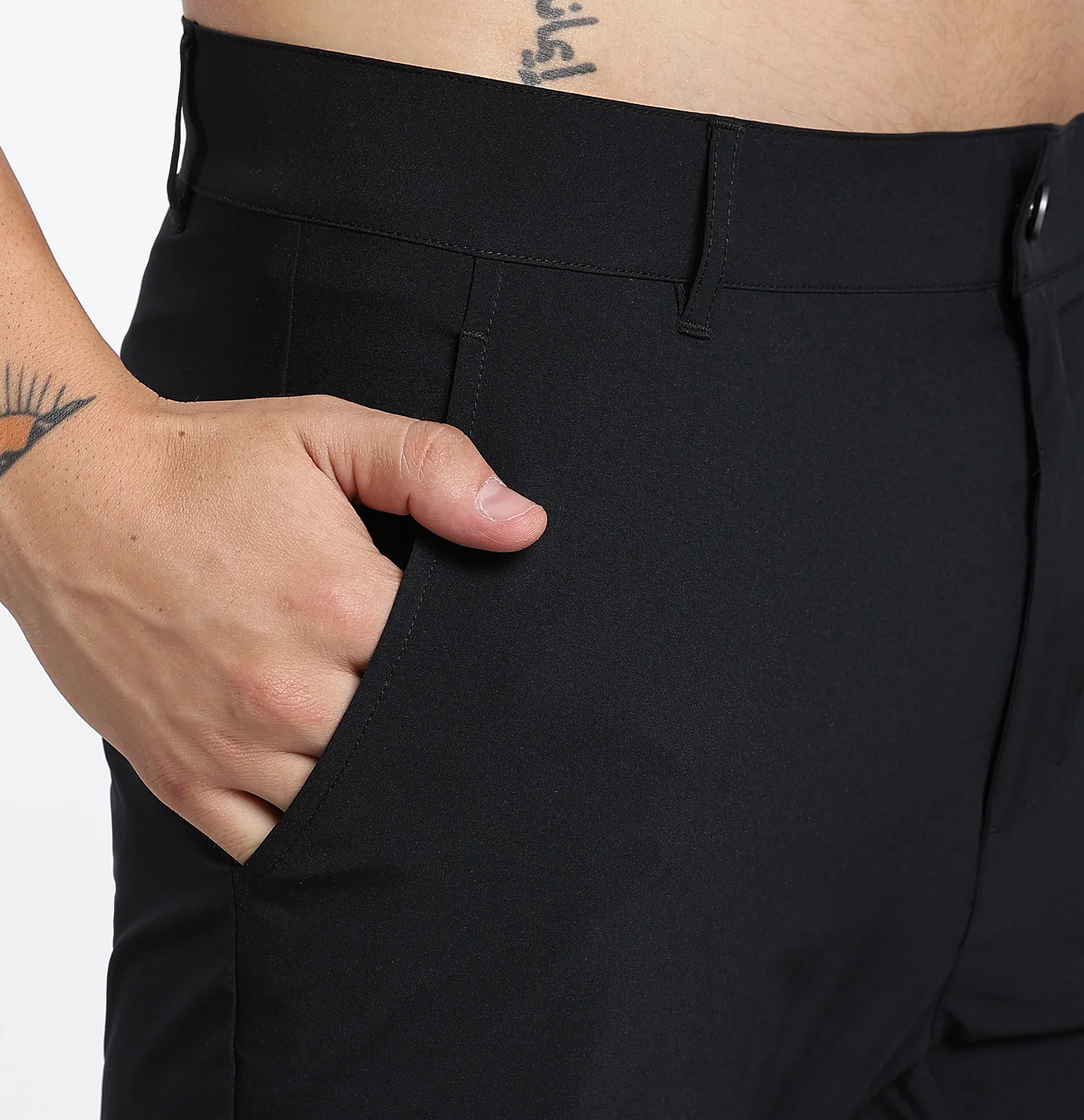 Elastic Weave Quick-Dry Pants - Black - Image 4