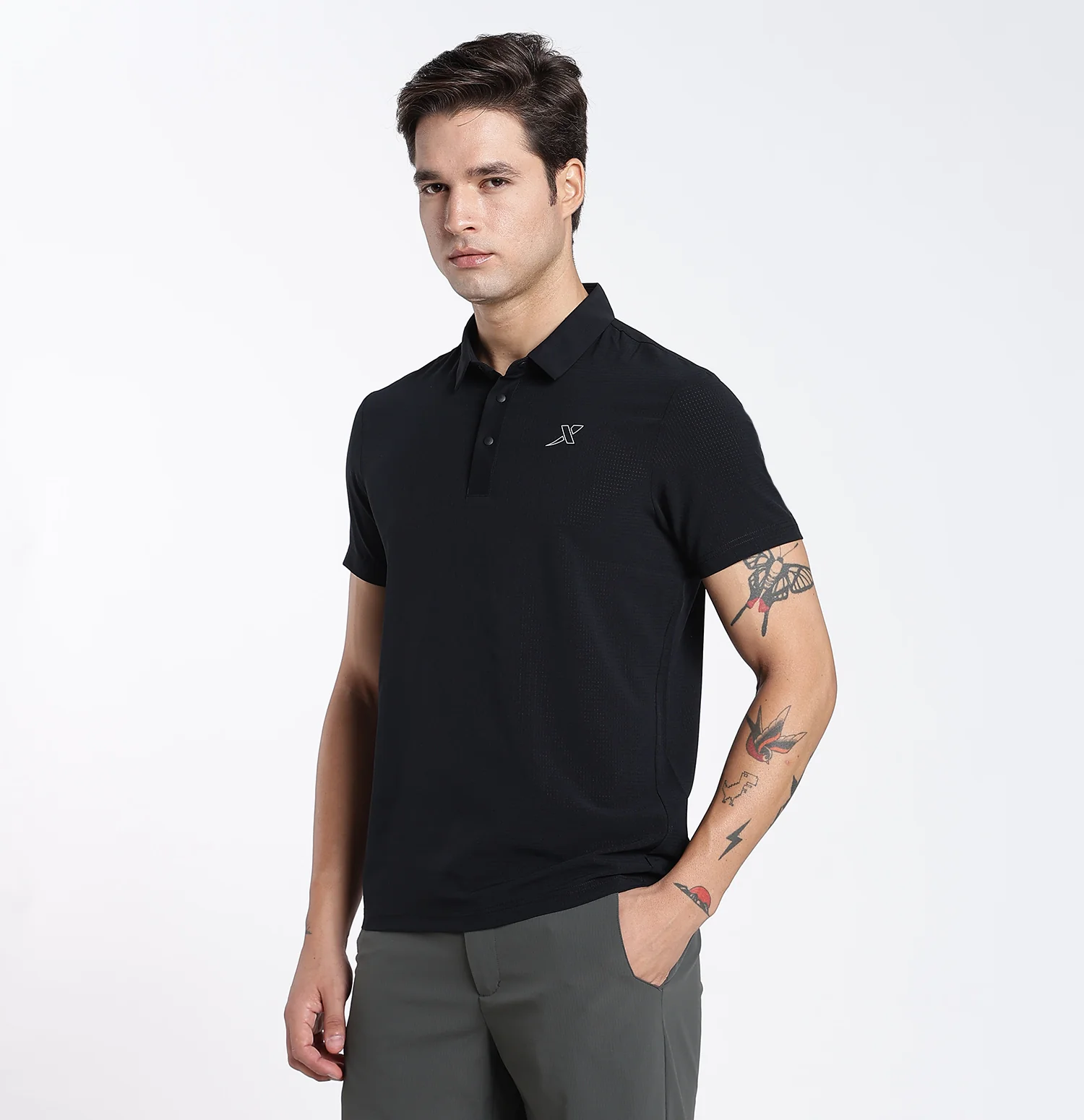 QuickDry Performance Polo T-Shirt - Black - Image 3
