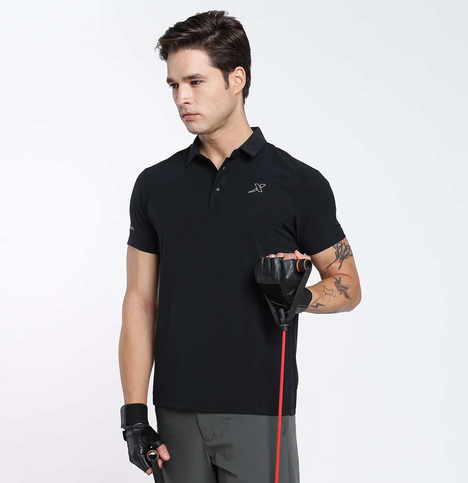 QuickDry Performance Polo T-Shirt - Black - Image 5