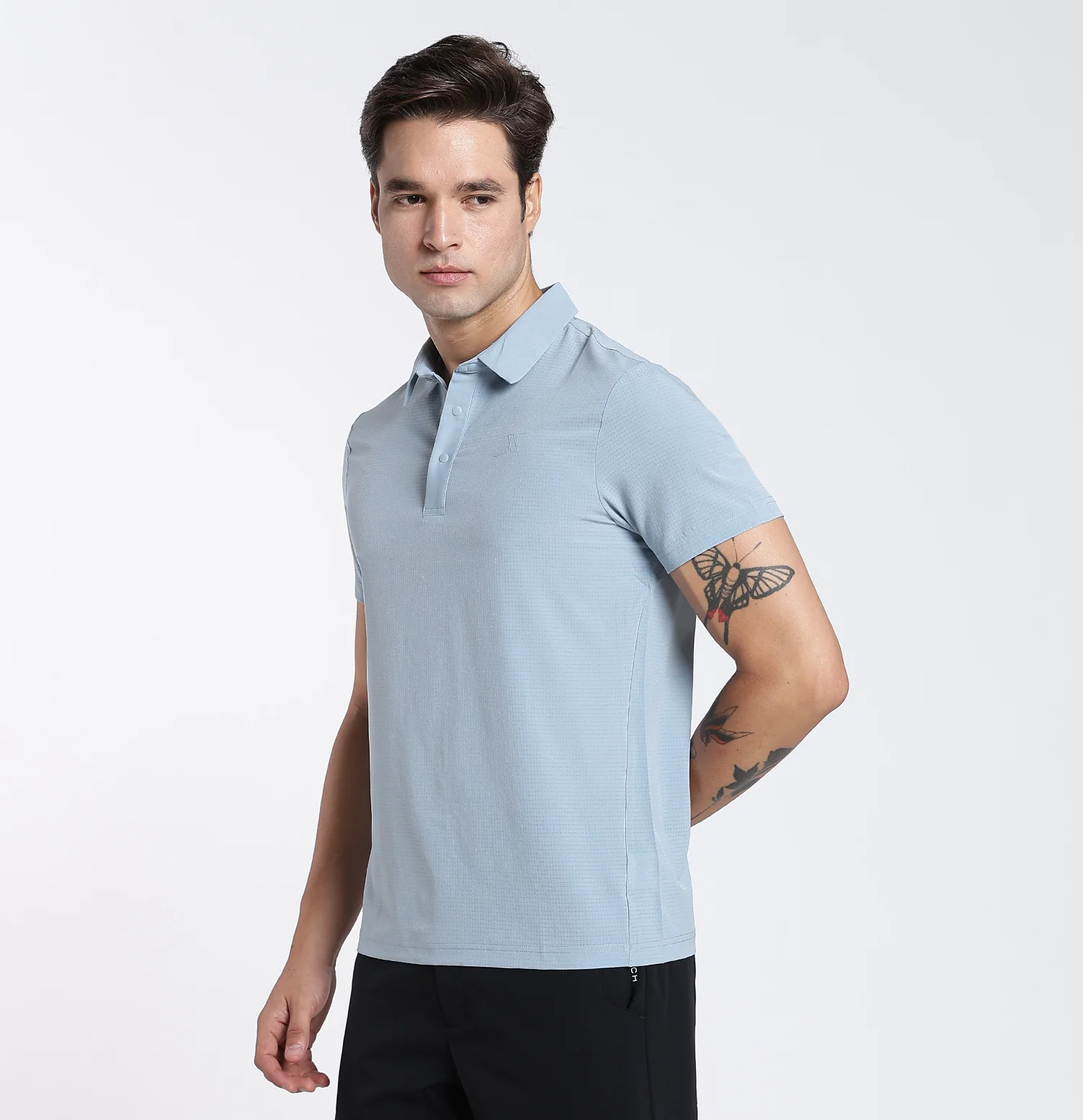 QuickDry Performance Polo T-Shirt - Blue - Image 3