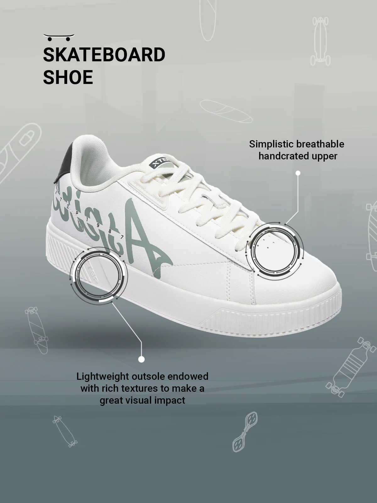 Classic Skateboarding Sneakers - Black White - Image 6