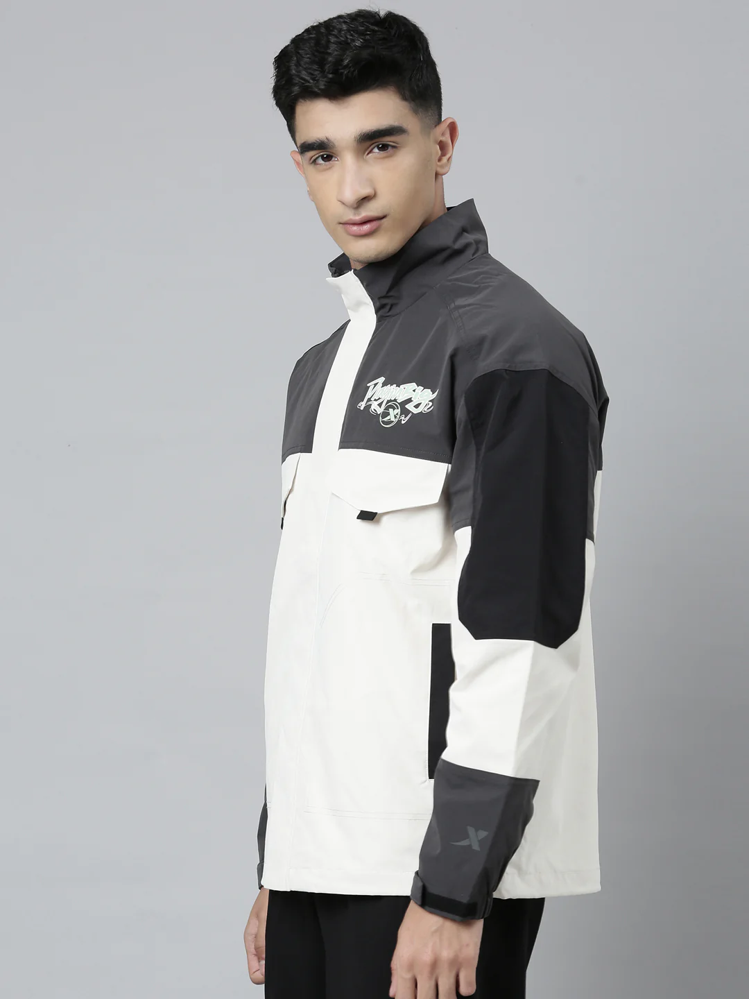 Colorblock Windbreaker - White/Green - Image 14