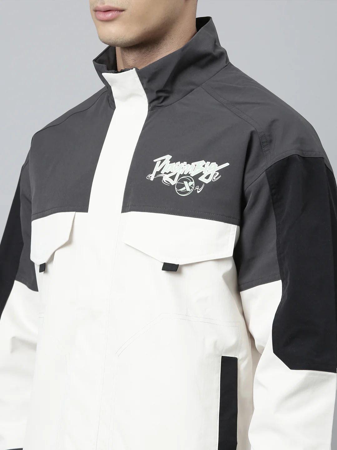Colorblock Windbreaker - White/Green - Image 18