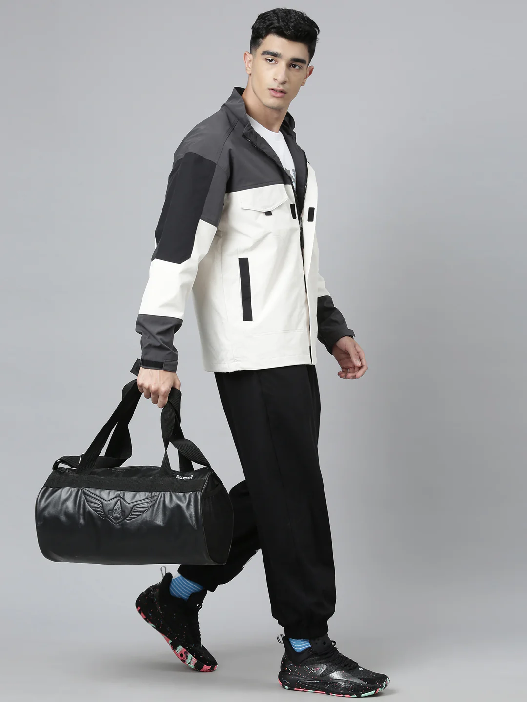 Colorblock Windbreaker - White/Green - Image 20