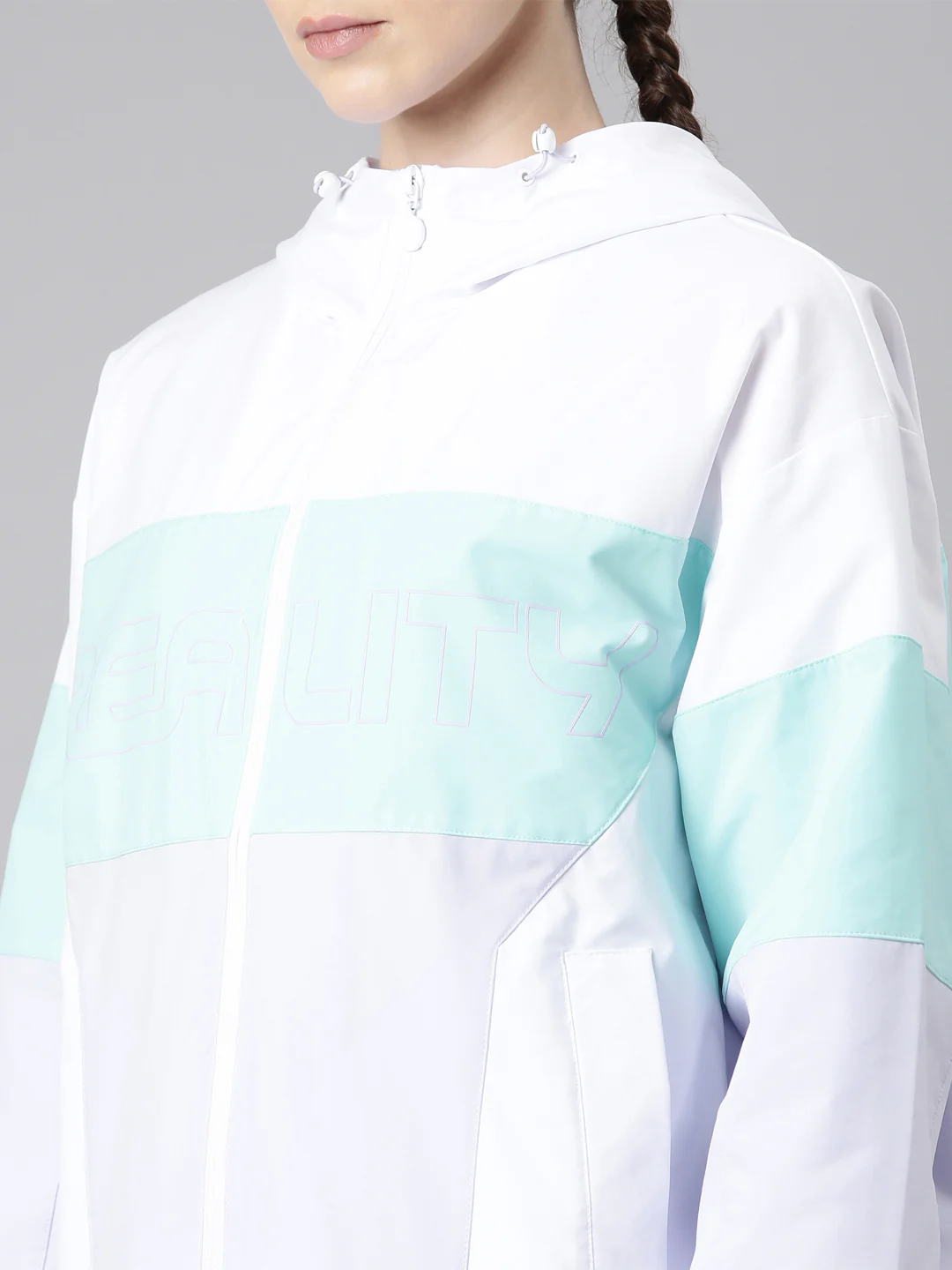 Colorblock Varsity Windcheater - Purple/White - Image 13