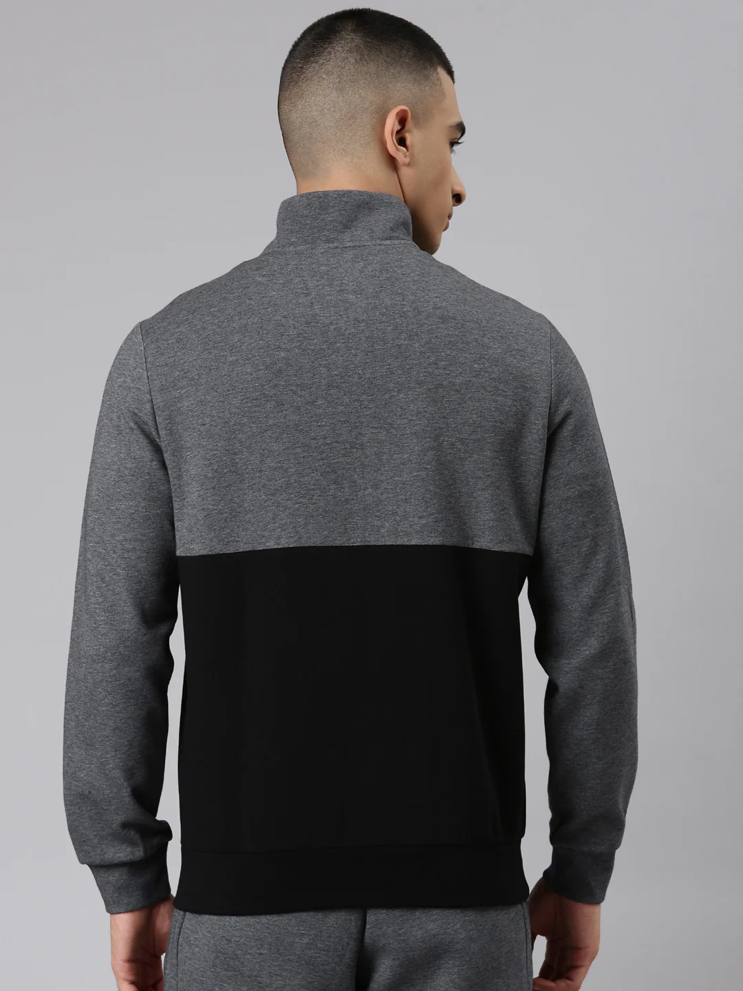 Comfort Knitted Training Jacket - Heather/Black - Image 4