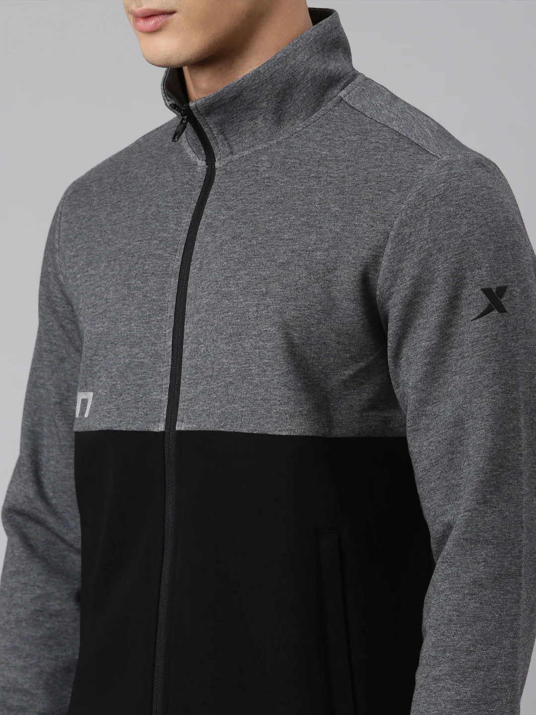 Comfort Knitted Training Jacket - Heather/Black - Image 8