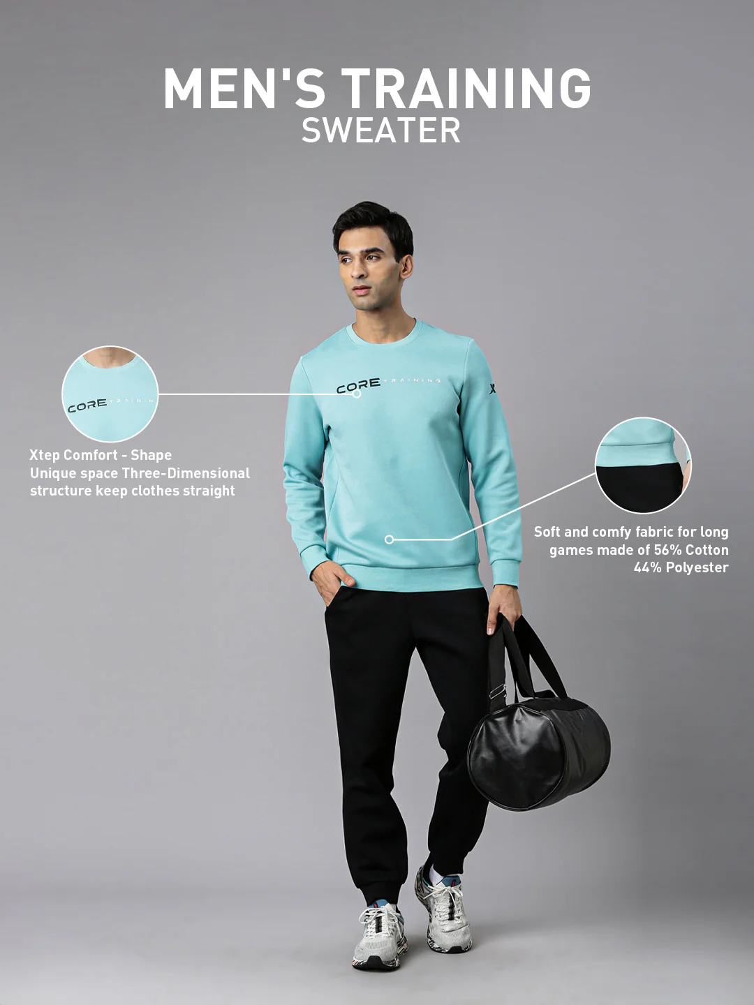 Seamless Running Sweatshirt - Blue/Black - Image 16