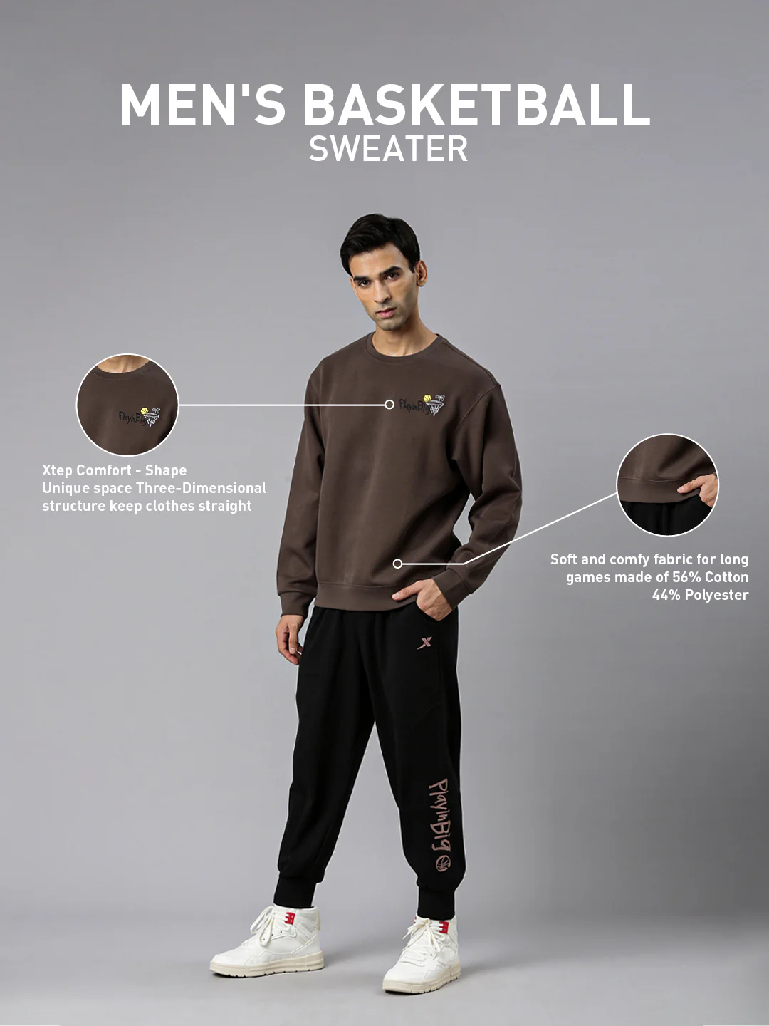 Comfort Basketball Sweatershirt - Pink/Brown - Image 14
