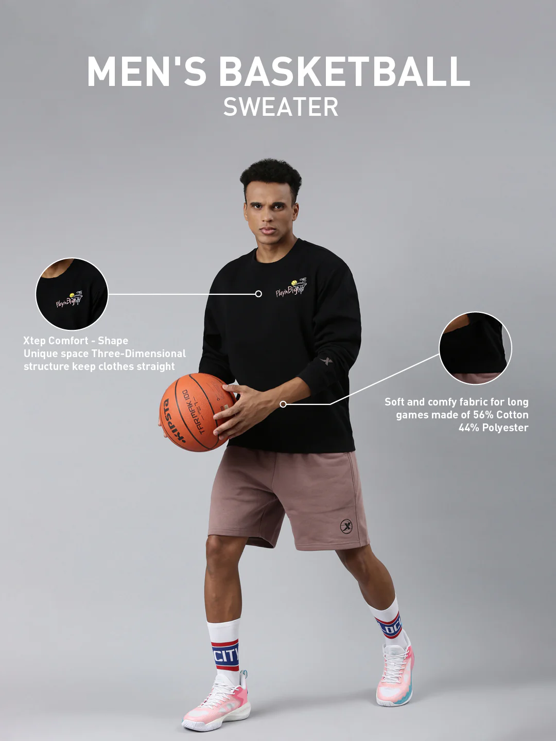Comfort Basketball Sweatershirt - Pink/Brown - Image 20
