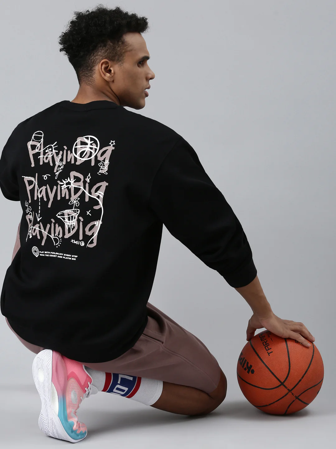 Comfort Basketball Sweatershirt - Pink/Brown - Image 24