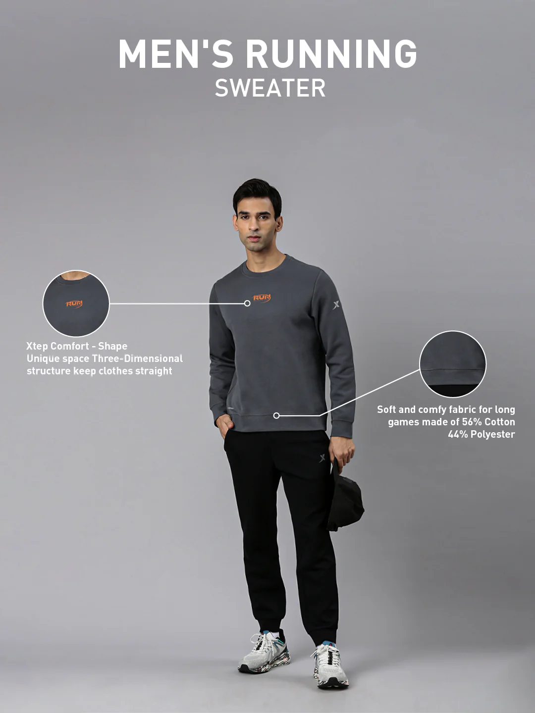 Seamless Running Sweatshirt - Greyish Blue - Image 13