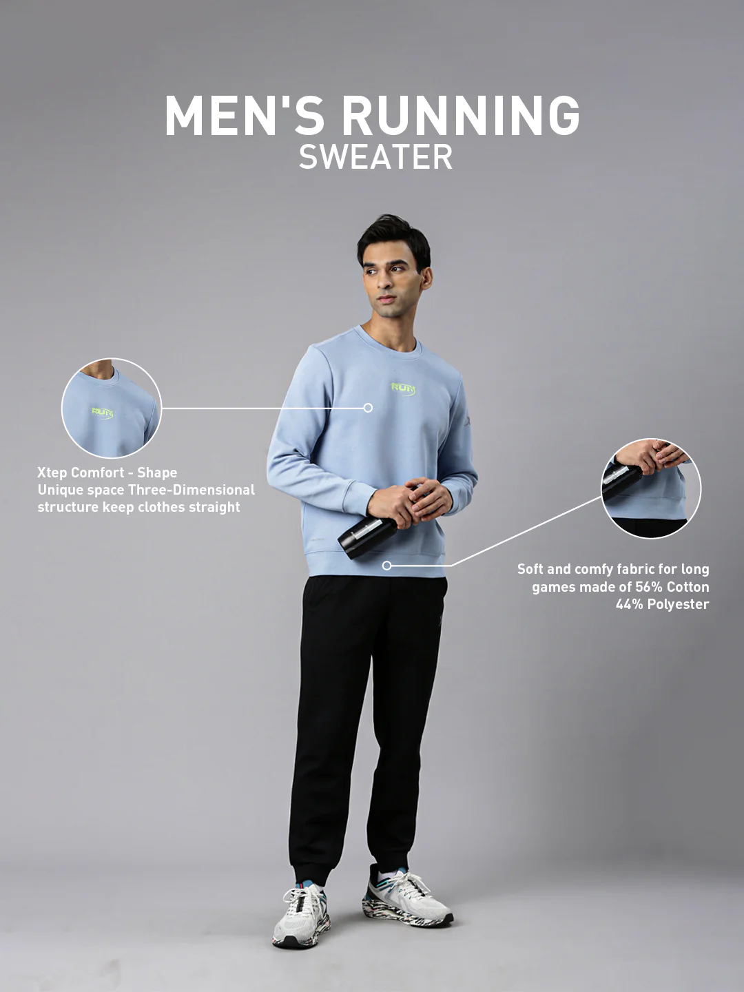 Seamless Running Sweatshirt - Greyish Blue - Image 5