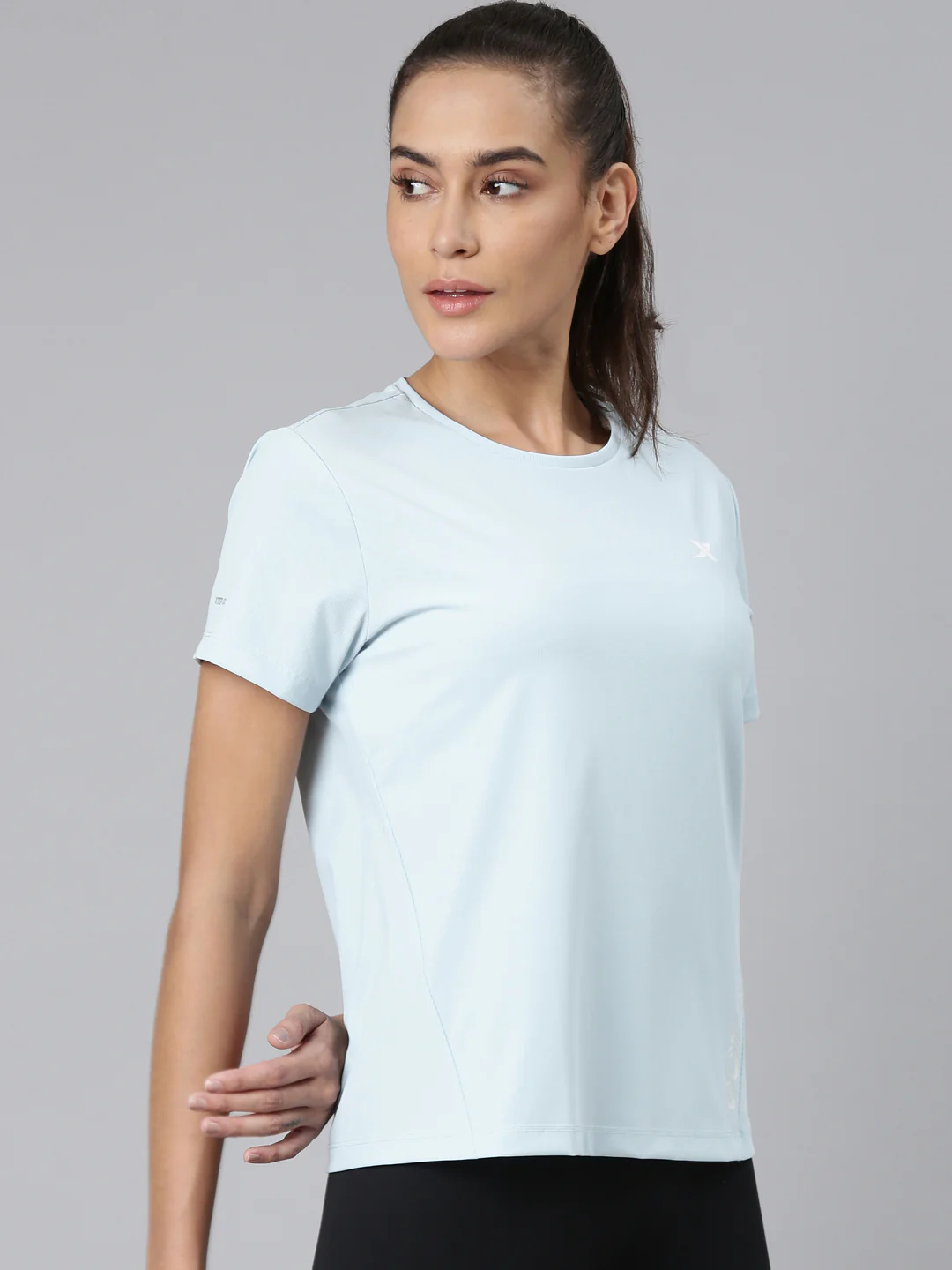 Comfort Short-Sleeve Training T-Shirt - Sky Blue/Pink - Image 11