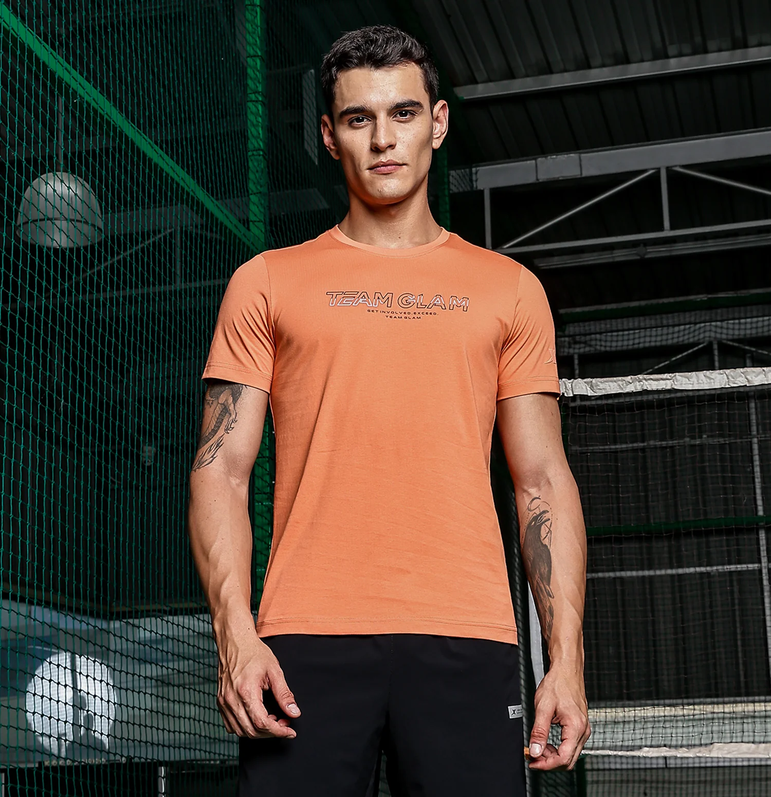 Cotton Flannel Printed T-Shirt - Earthy Orange