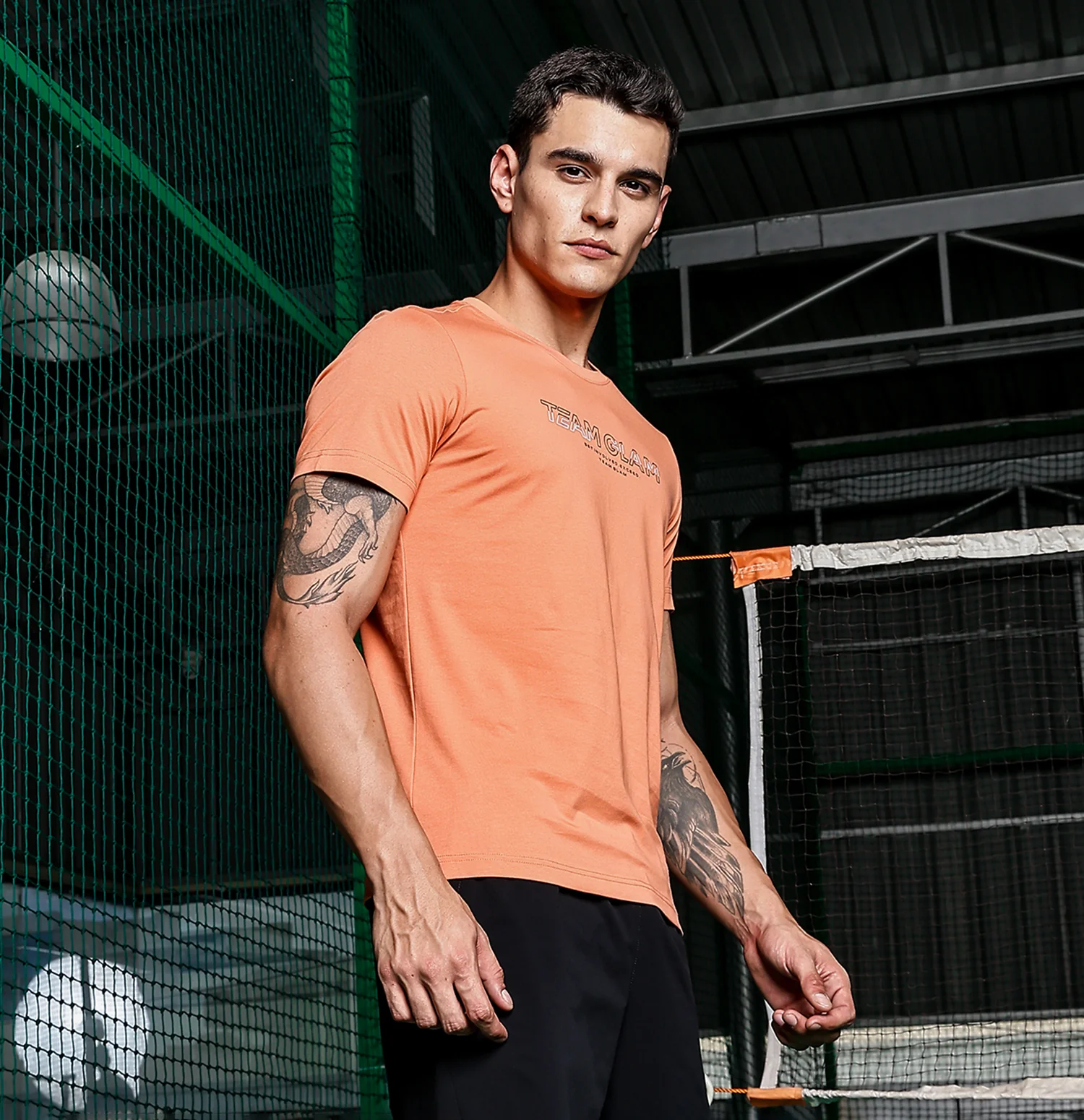 Cotton Flannel Printed T-Shirt - Earthy Orange - Image 4