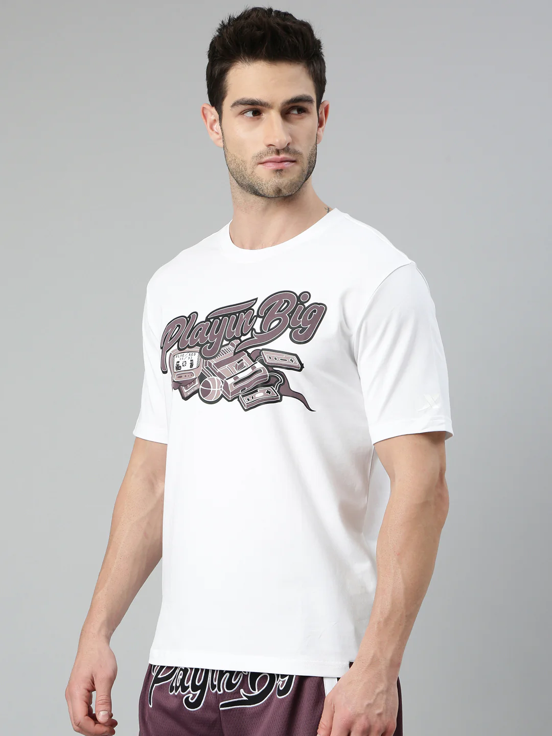 Cotton Dry Active Basketball T-Shirt - Pearl White - Image 3