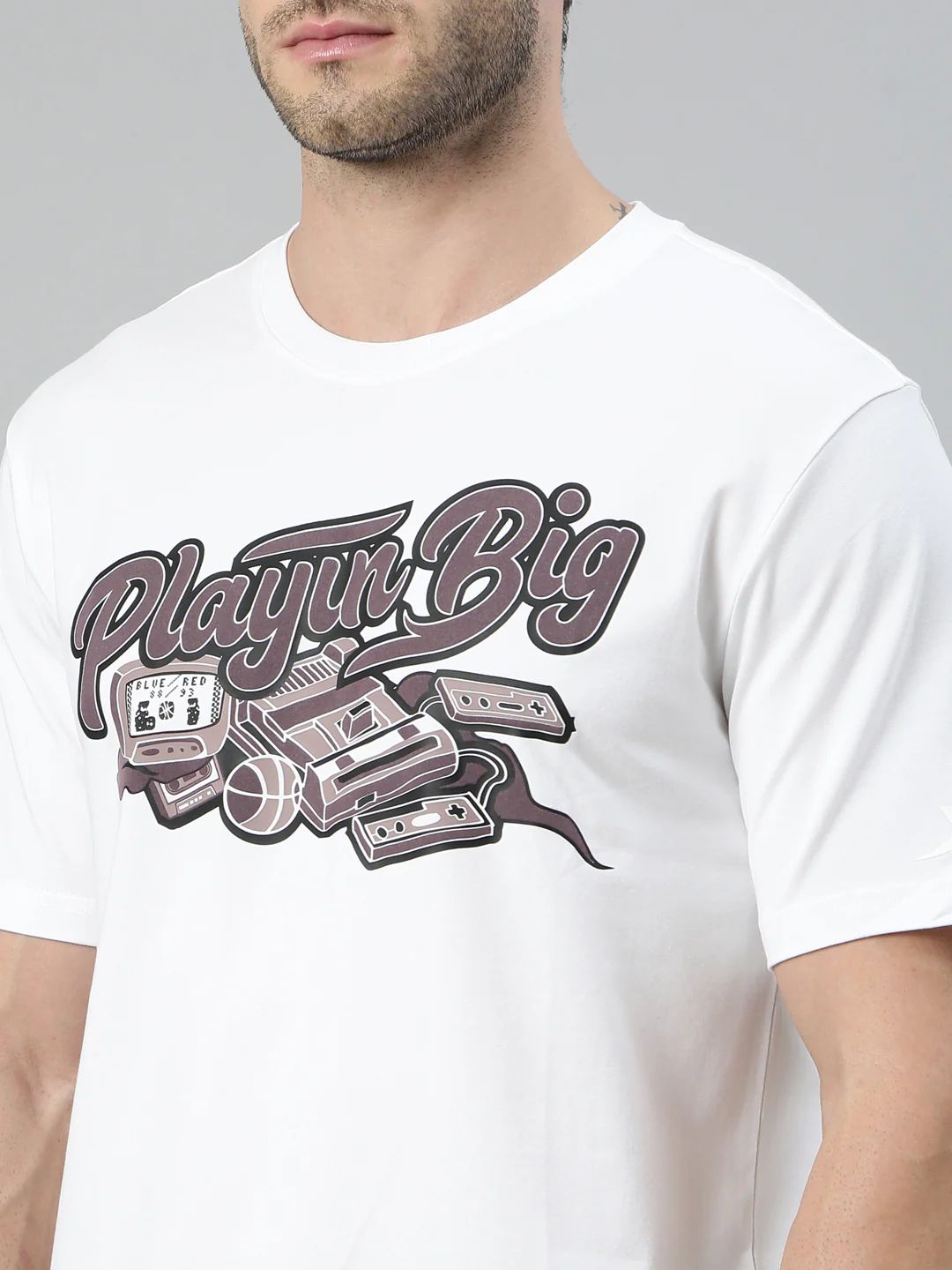 Cotton Dry Active Basketball T-Shirt - Pearl White - Image 8