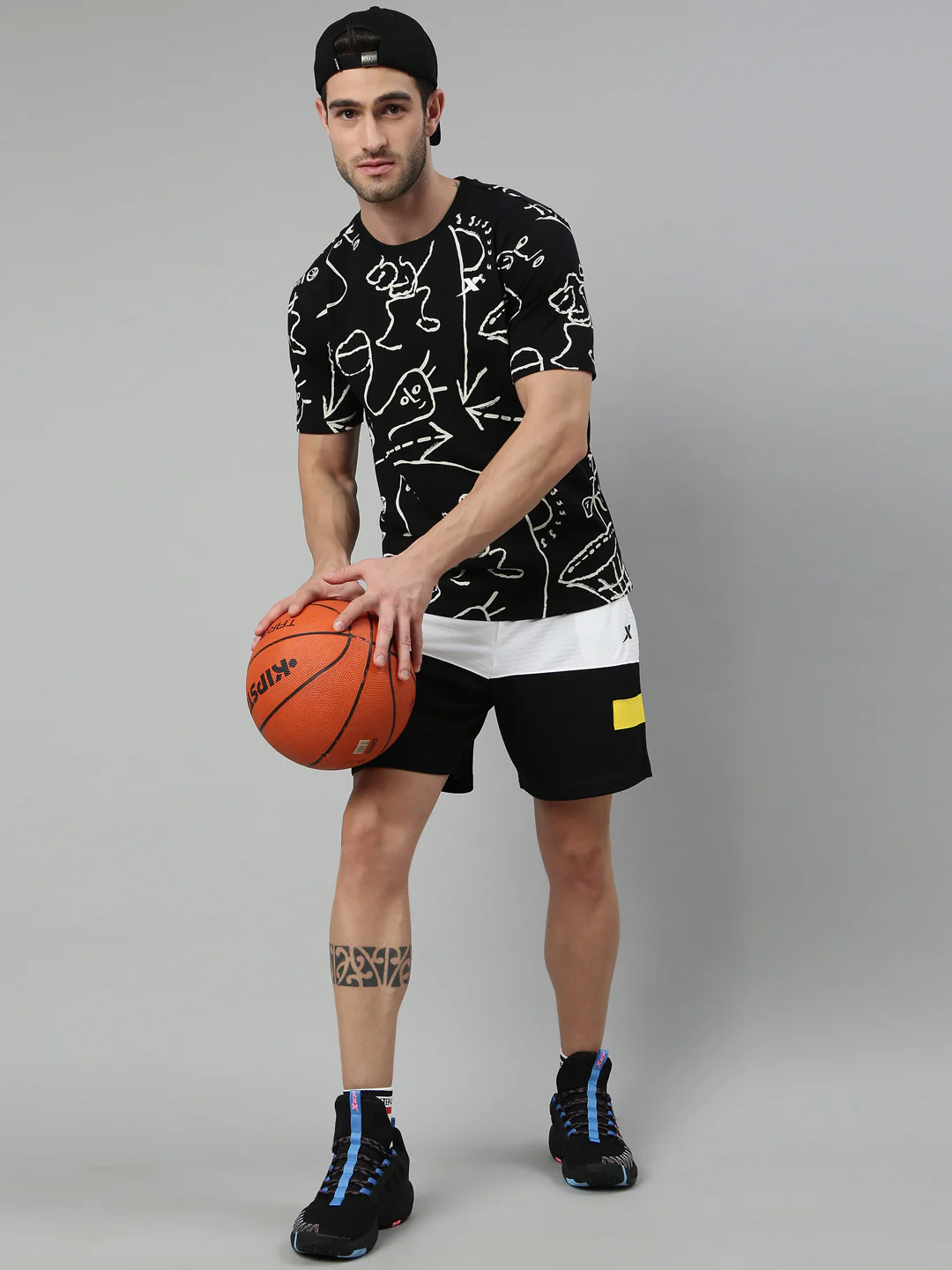 Basketball Short-Sleeve T-Shirt - Black/Yellow - Image 15