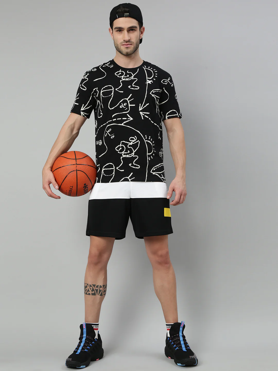 Basketball Short-Sleeve T-Shirt - Black/Yellow - Image 16