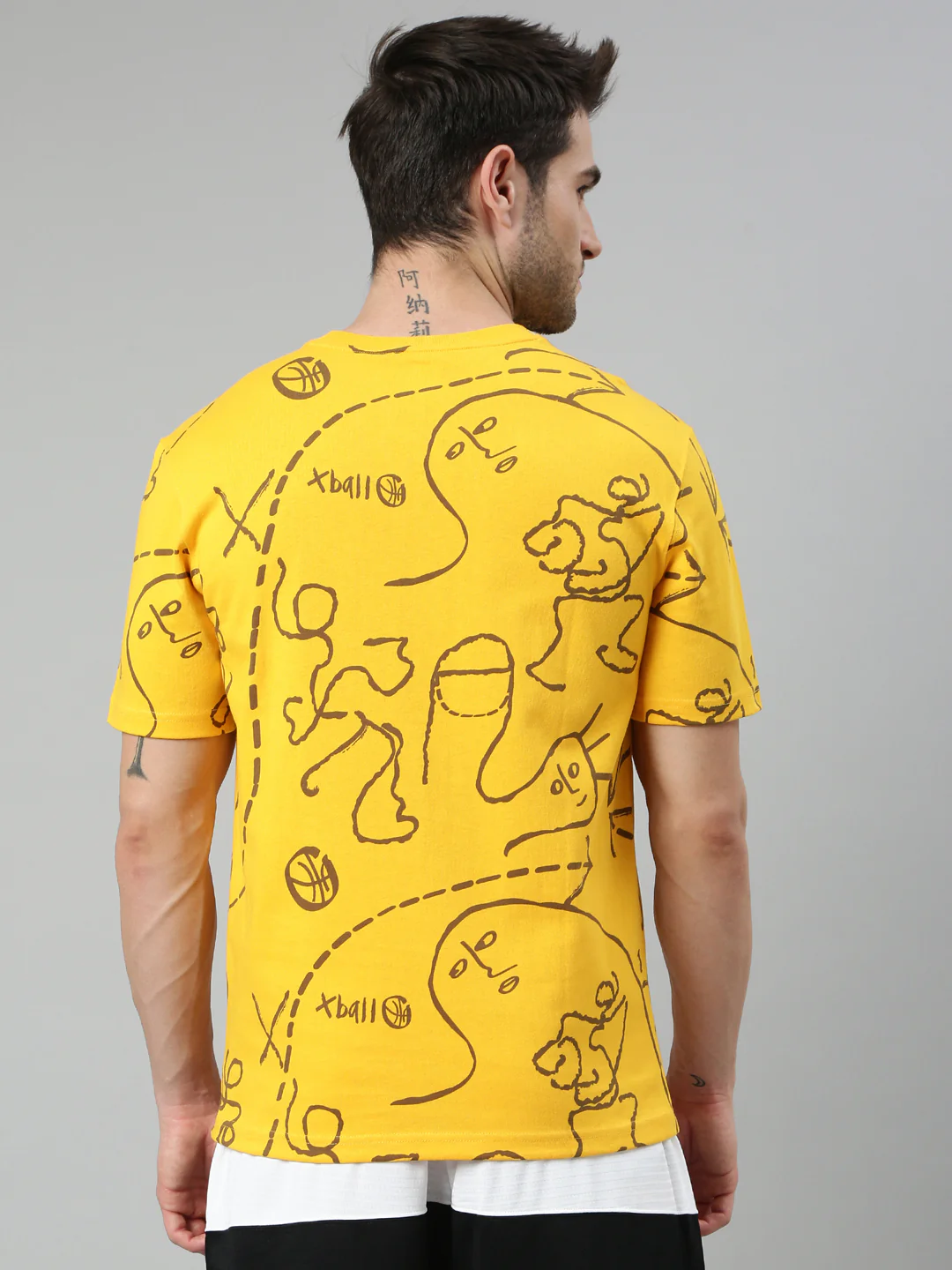 Basketball Short-Sleeve T-Shirt - Black/Yellow - Image 4