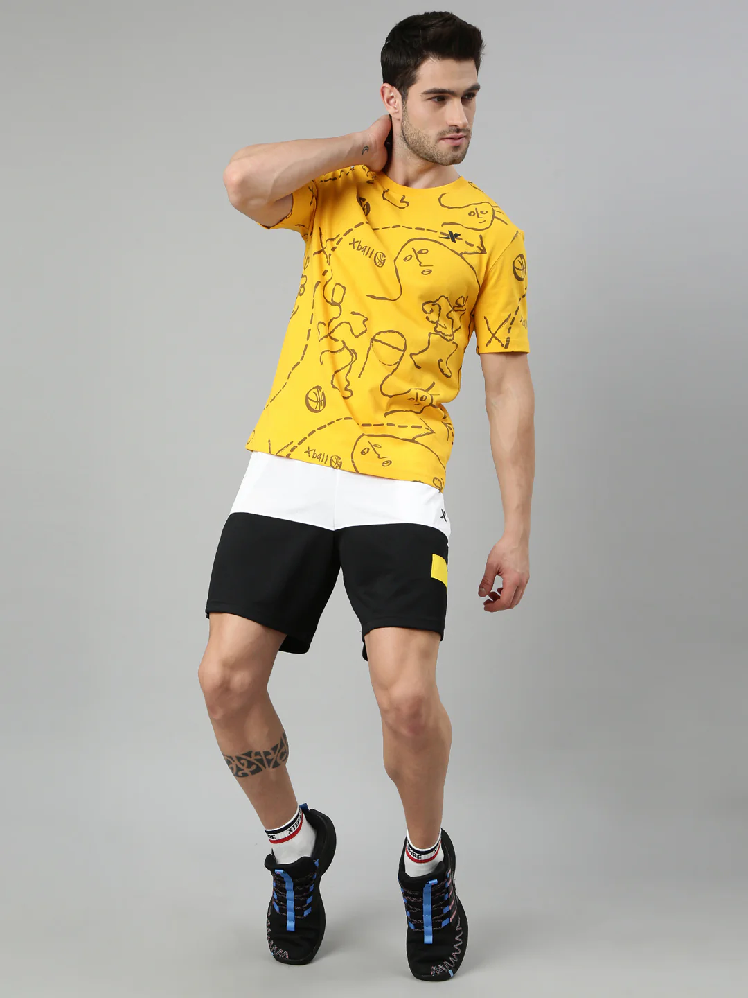 Basketball Short-Sleeve T-Shirt - Black/Yellow - Image 6