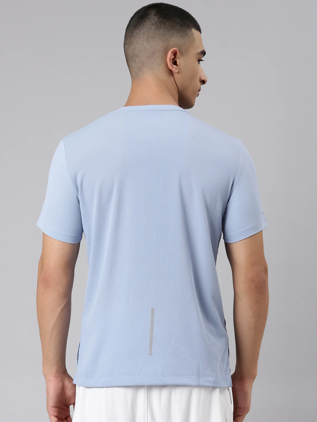Quick-Dry Running Short-Sleeve T-Shirt - Blue/White - Image 4