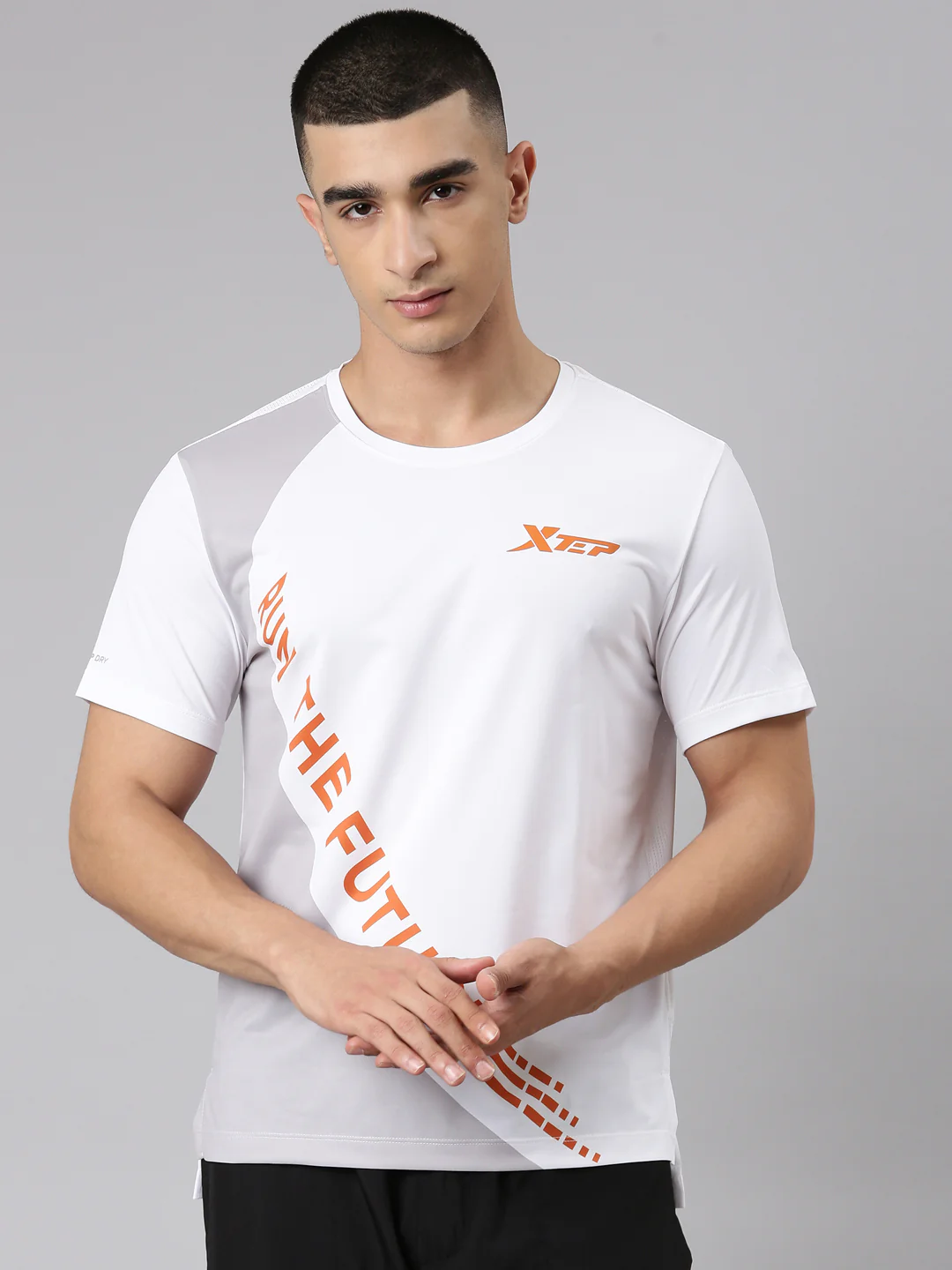 Quick-Dry Running Short-Sleeve T-Shirt - Blue/White - Image 9