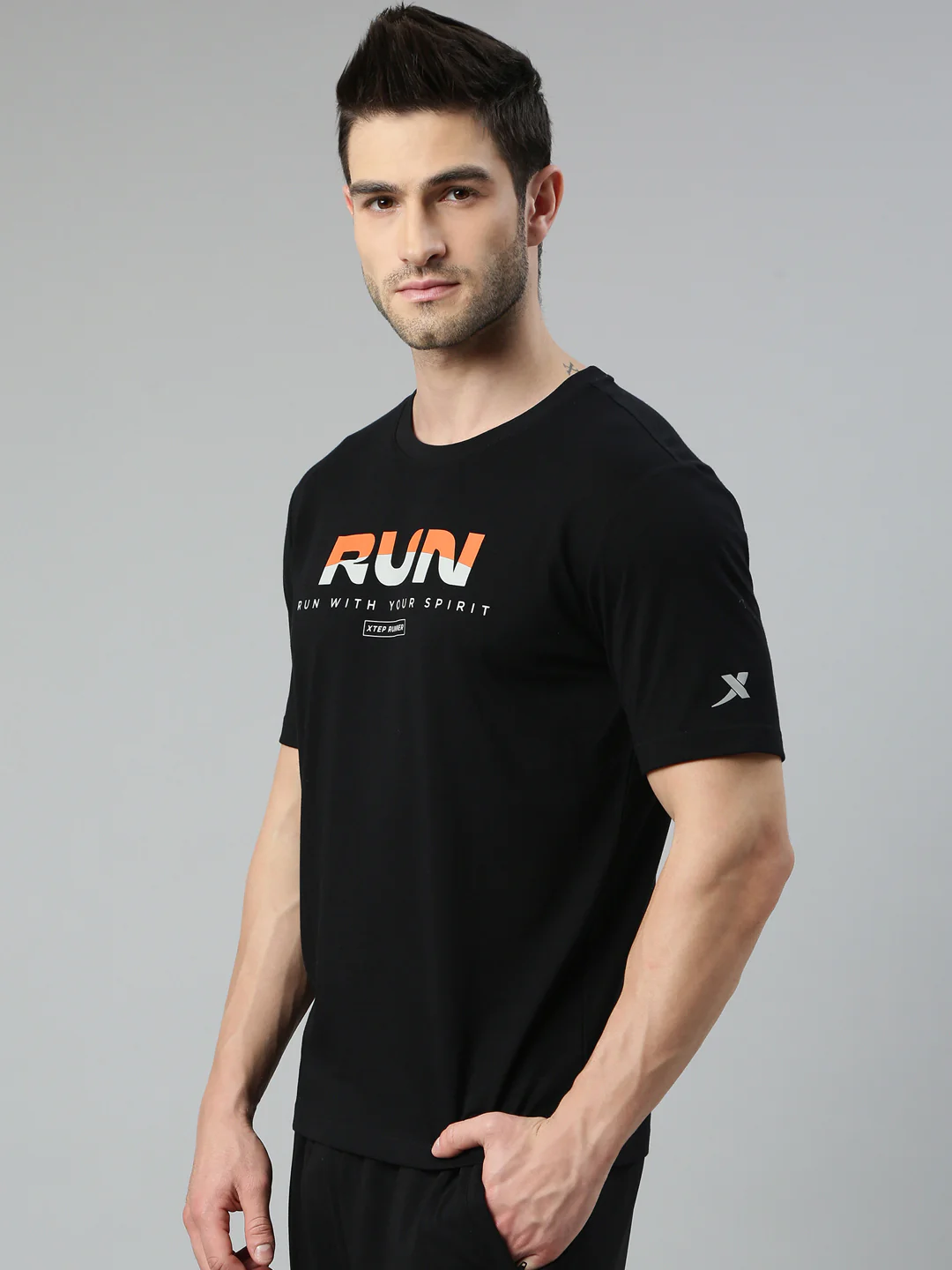 Polycotton Running T-Shirt - Black - Image 3