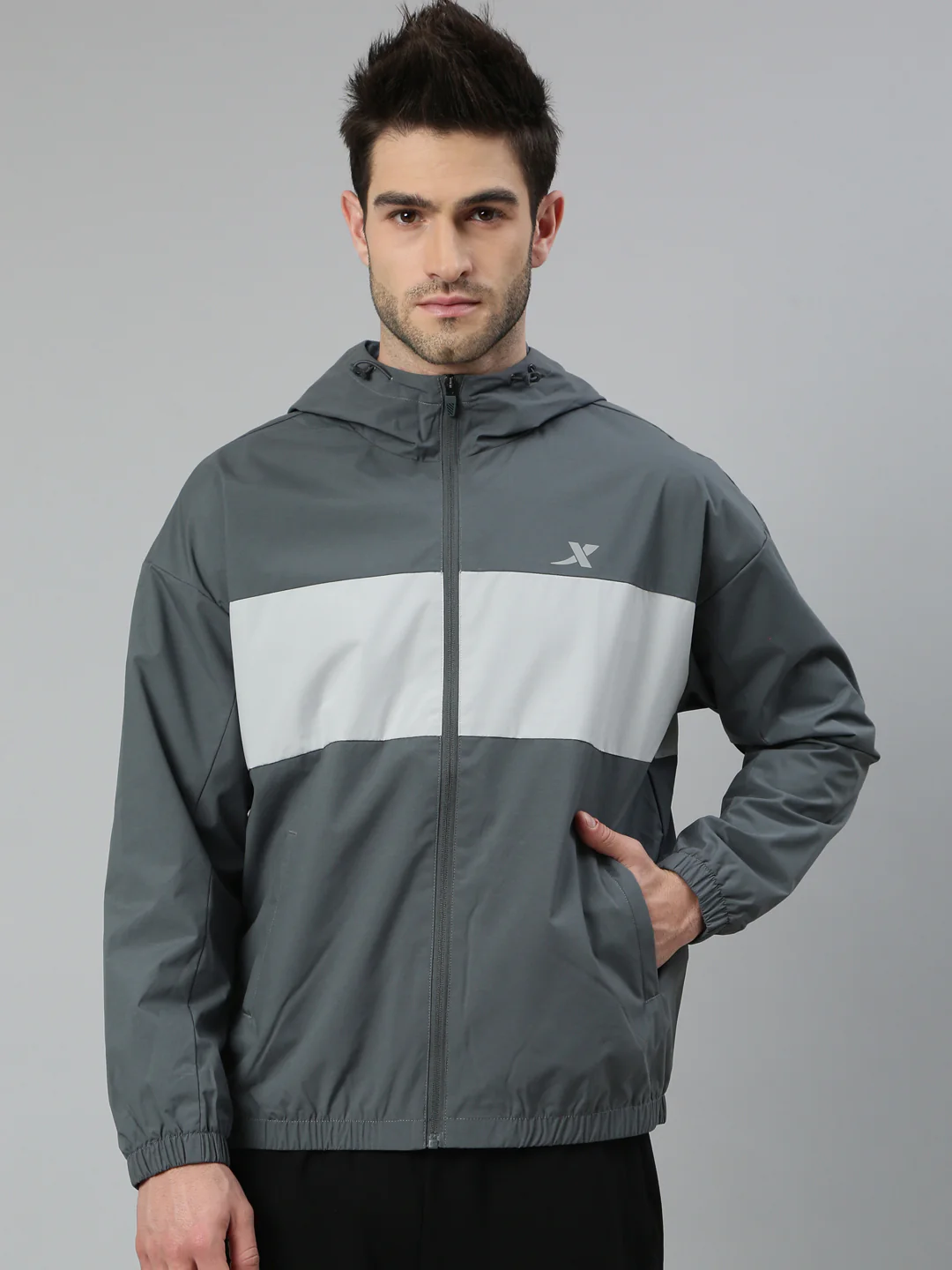 Double-Layer Quick-Dry Windbreaker - Greyish Blue