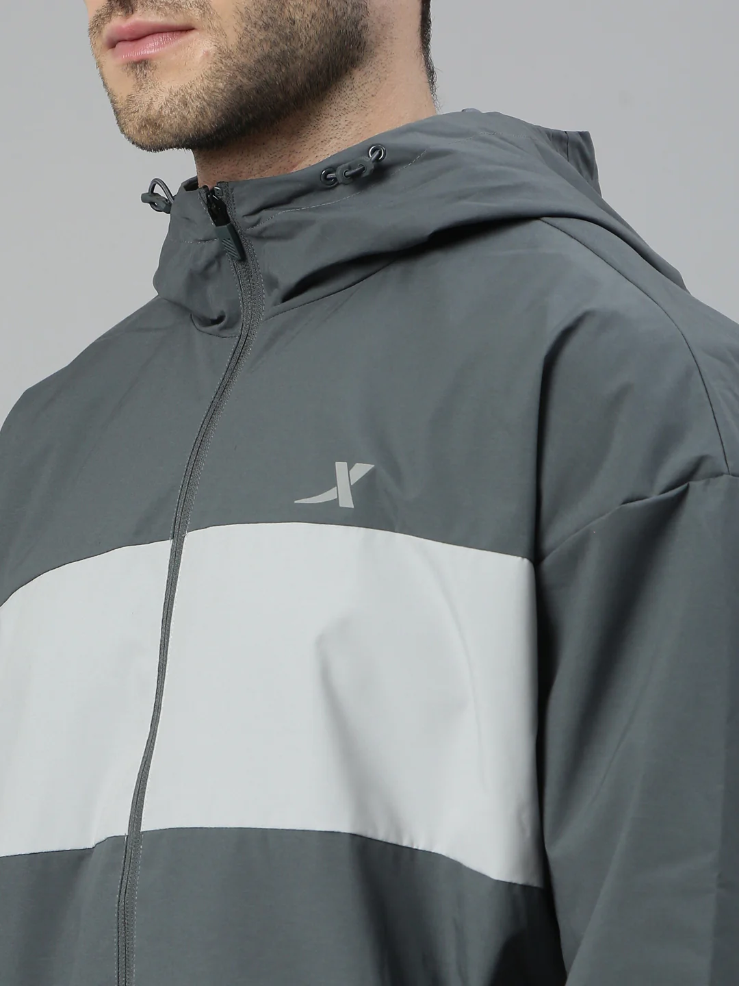 Double-Layer Quick-Dry Windbreaker - Greyish Blue - Image 10