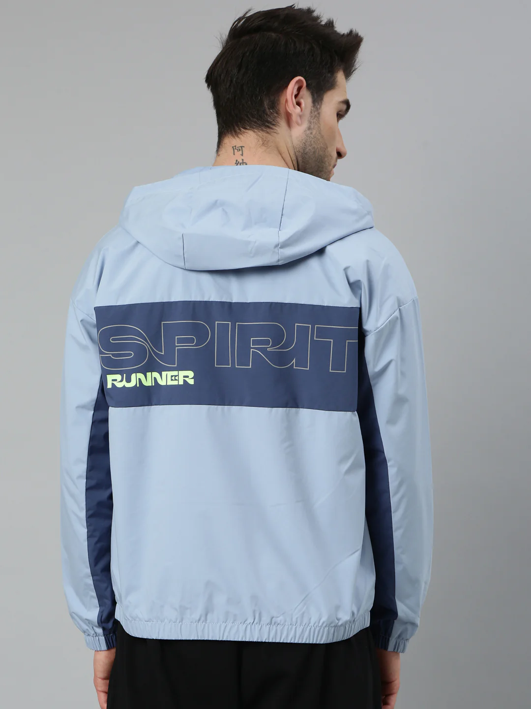 Double-Layer Quick-Dry Windbreaker - Greyish Blue - Image 14