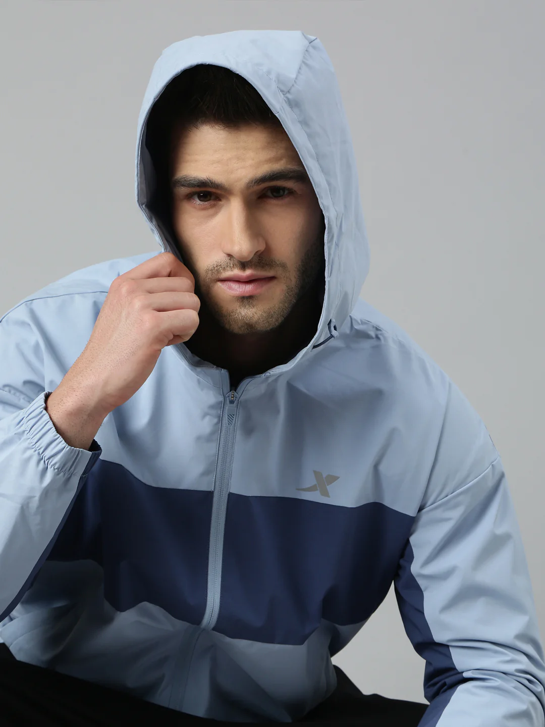 Double-Layer Quick-Dry Windbreaker - Greyish Blue - Image 18