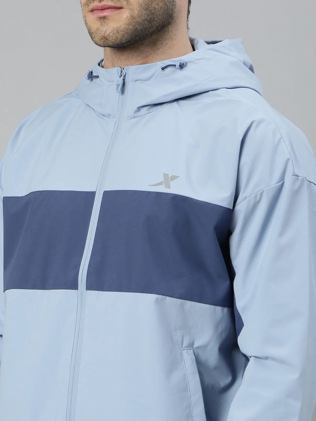 Double-Layer Quick-Dry Windbreaker - Greyish Blue - Image 21