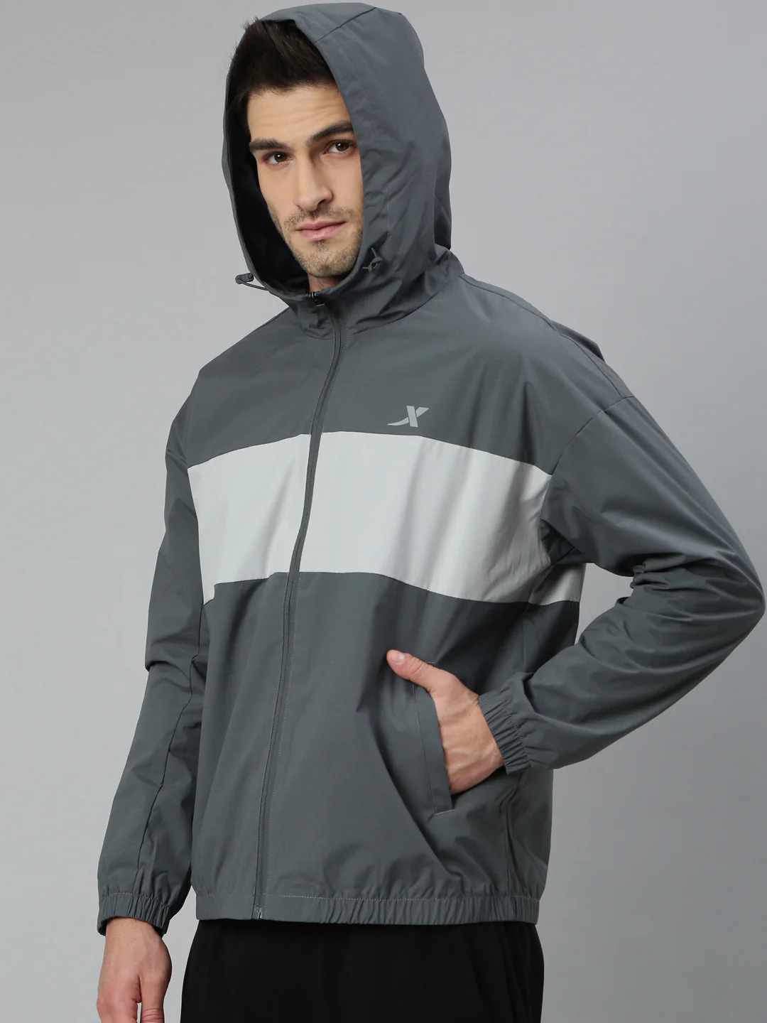 Double-Layer Quick-Dry Windbreaker - Greyish Blue - Image 3