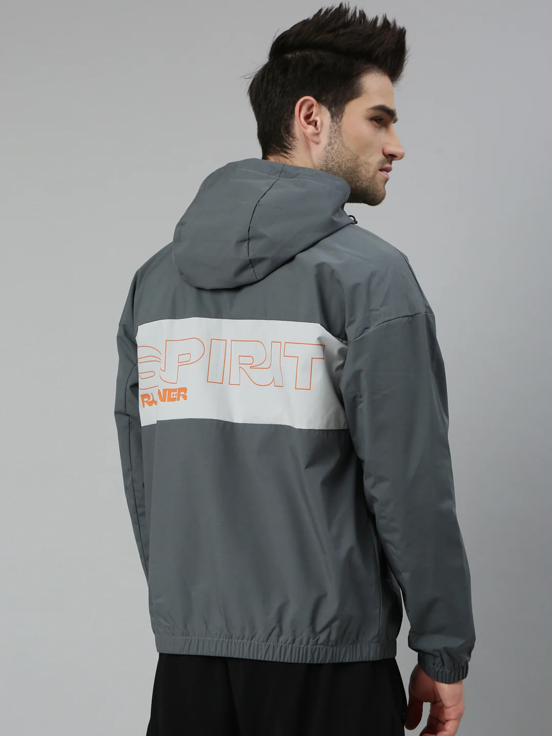 Double-Layer Quick-Dry Windbreaker - Greyish Blue - Image 4