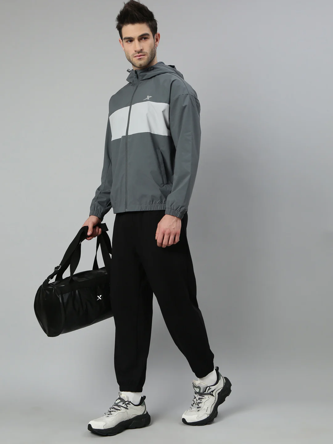 Double-Layer Quick-Dry Windbreaker - Greyish Blue - Image 5