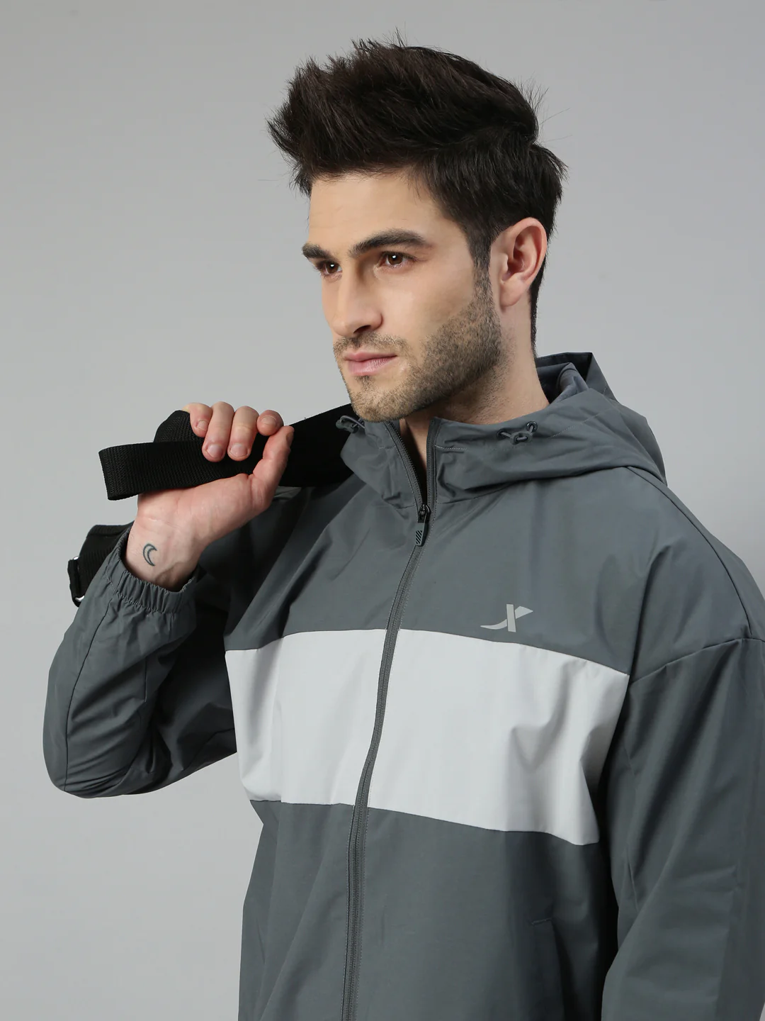 Double-Layer Quick-Dry Windbreaker - Greyish Blue - Image 6