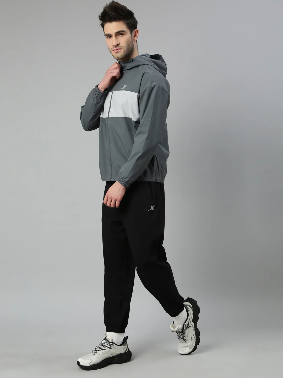 Double-Layer Quick-Dry Windbreaker - Greyish Blue - Image 7
