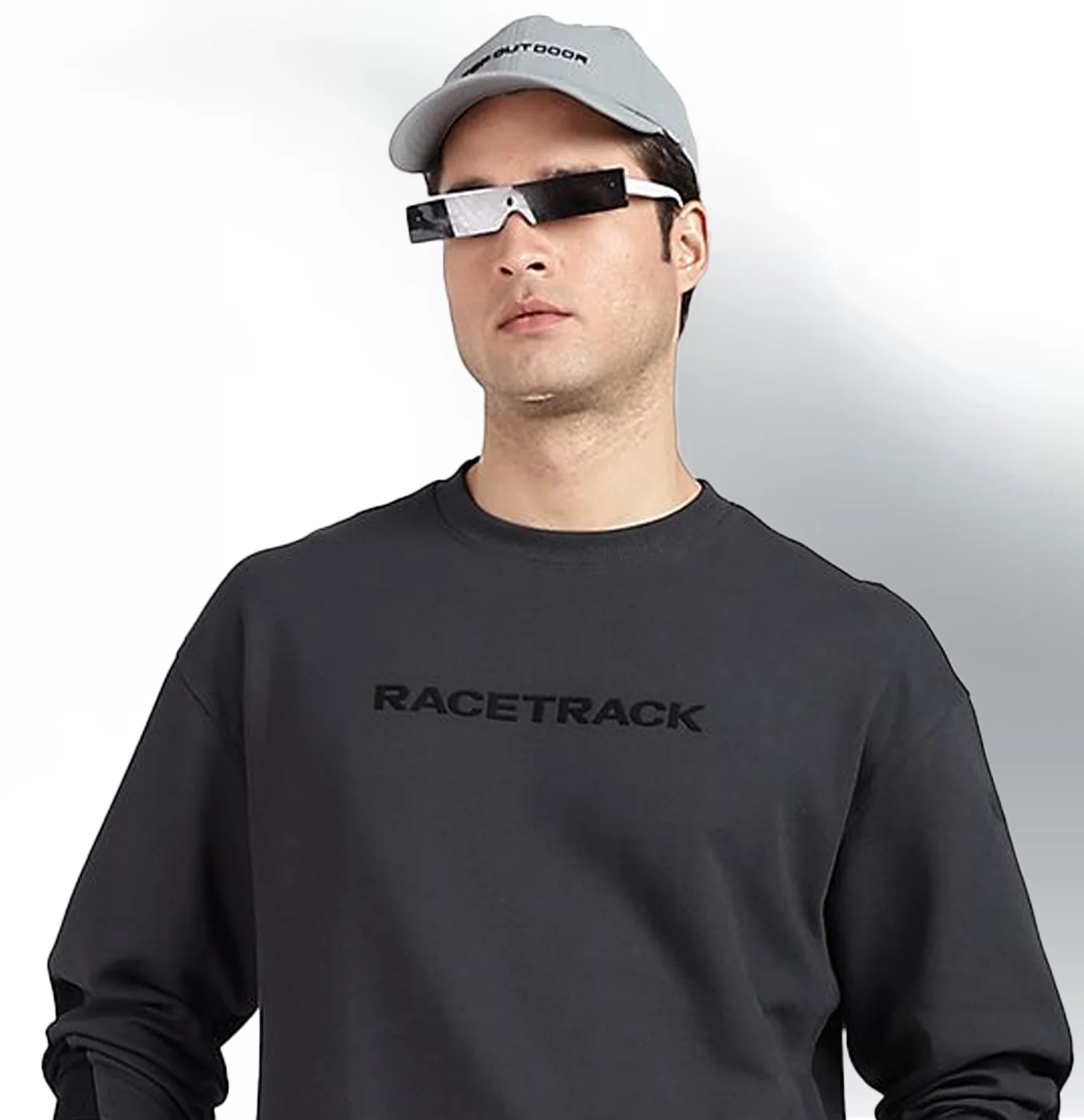 Micro Texture Loose Fit Sweatshirt - Horn Grey - Image 4