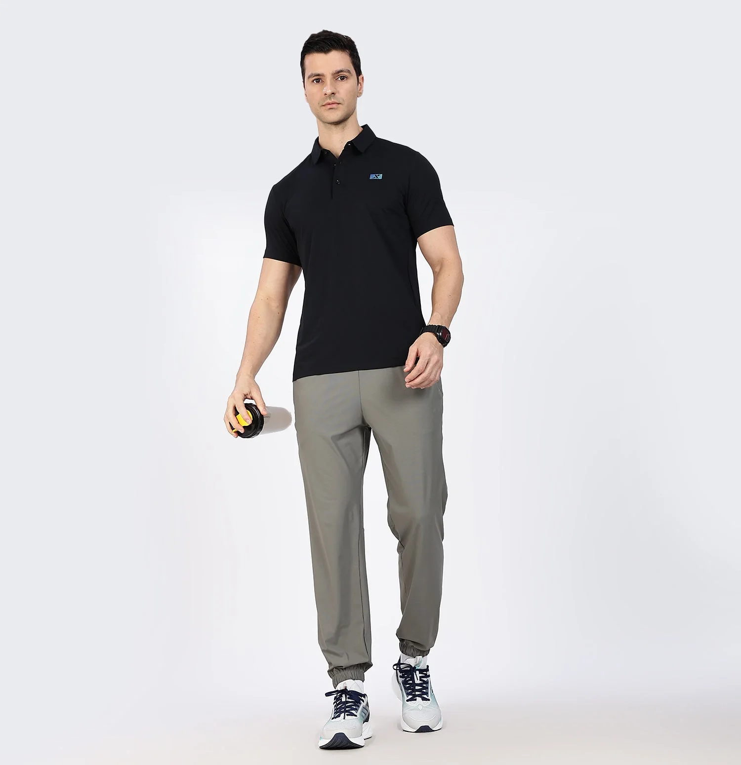 Ice-Cooling Training Polo T-Shirt - Black - Image 5
