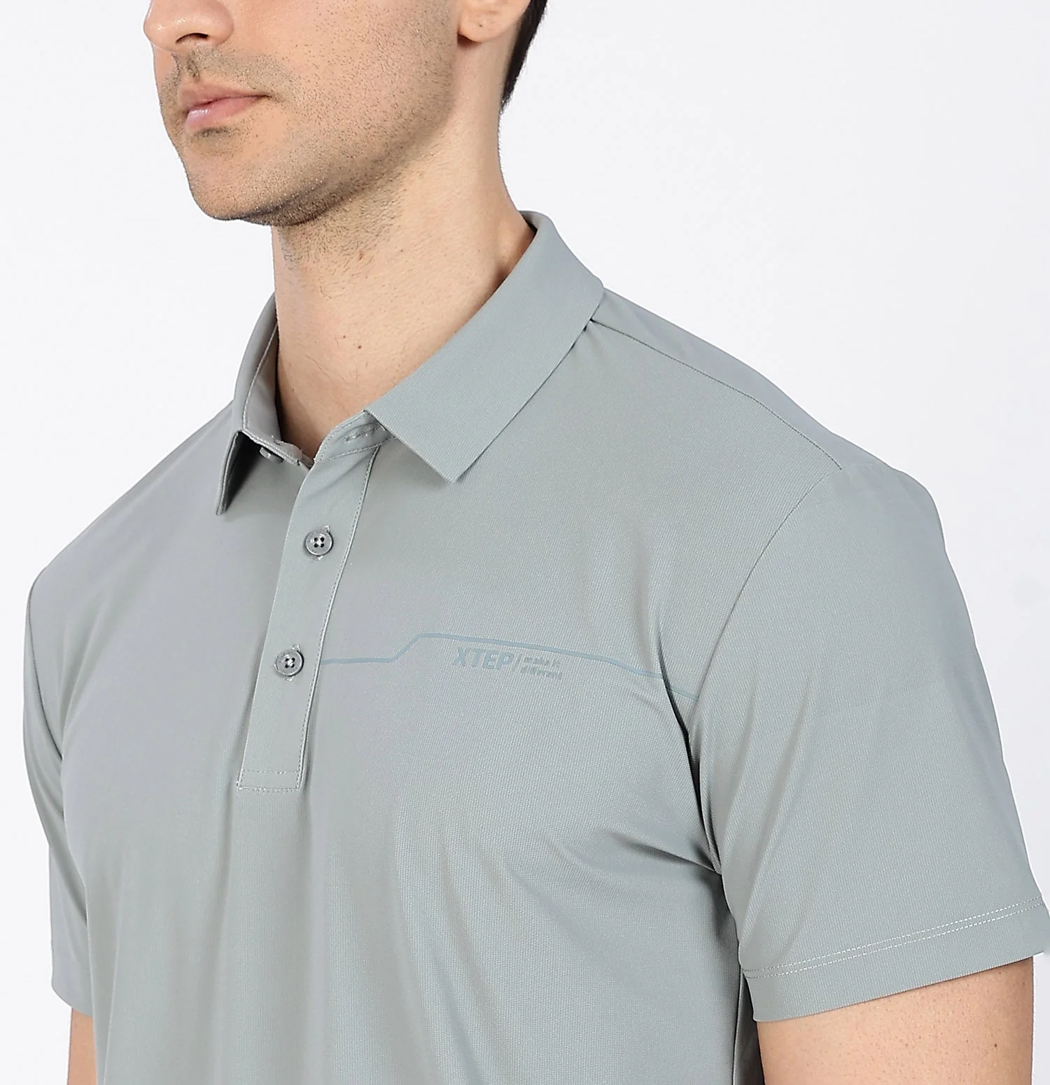 Ice-Cooling Training Polo T-Shirt- Grey - Image 4