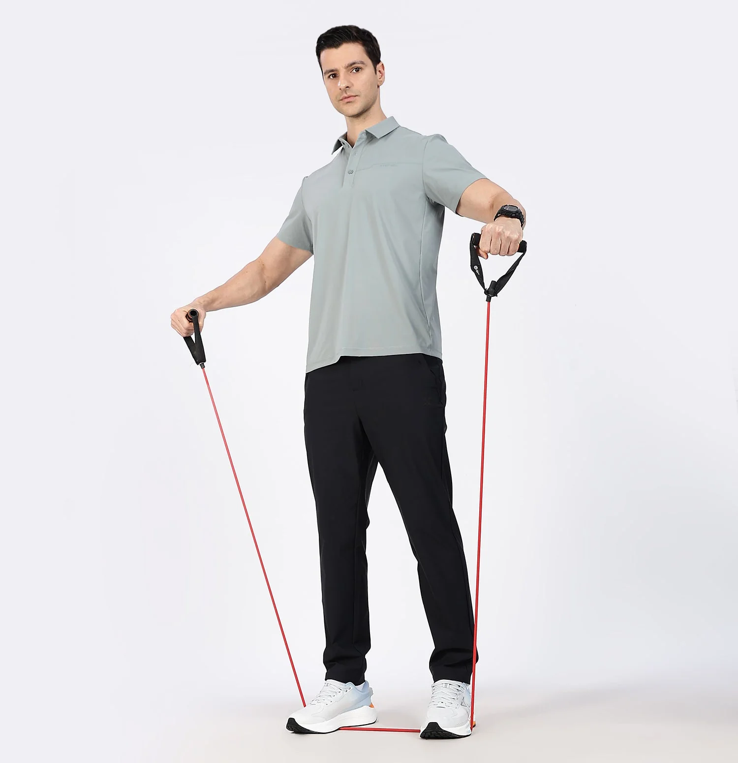 Ice-Cooling Training Polo T-Shirt- Grey - Image 6