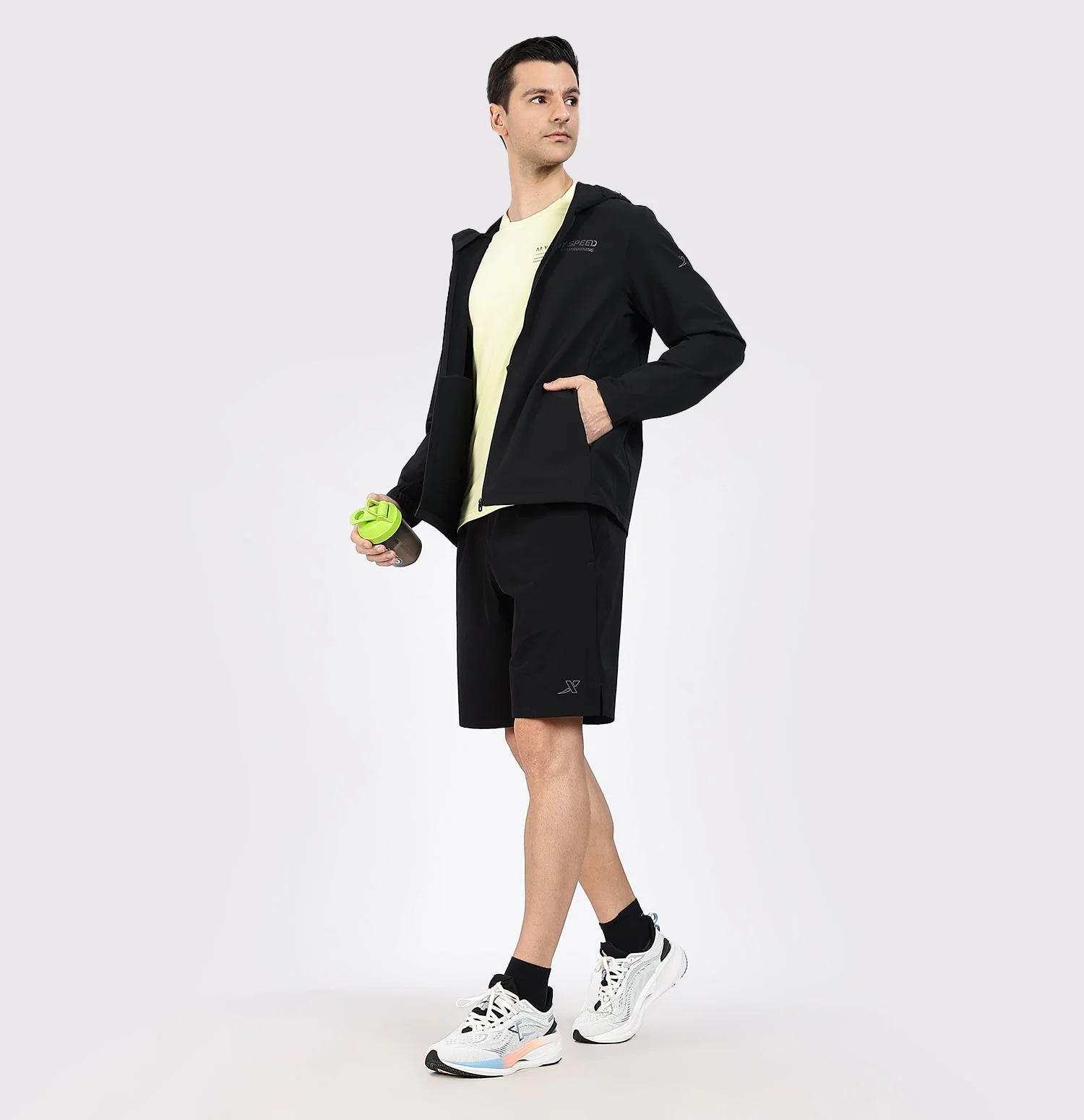 Lightweight Water-Repellent Windbreaker - Black - Image 6