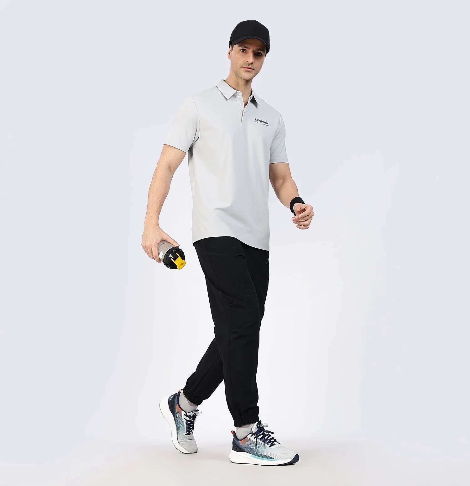 Quick-Dry Loose Fit Training Trackpants - Black - Image 6