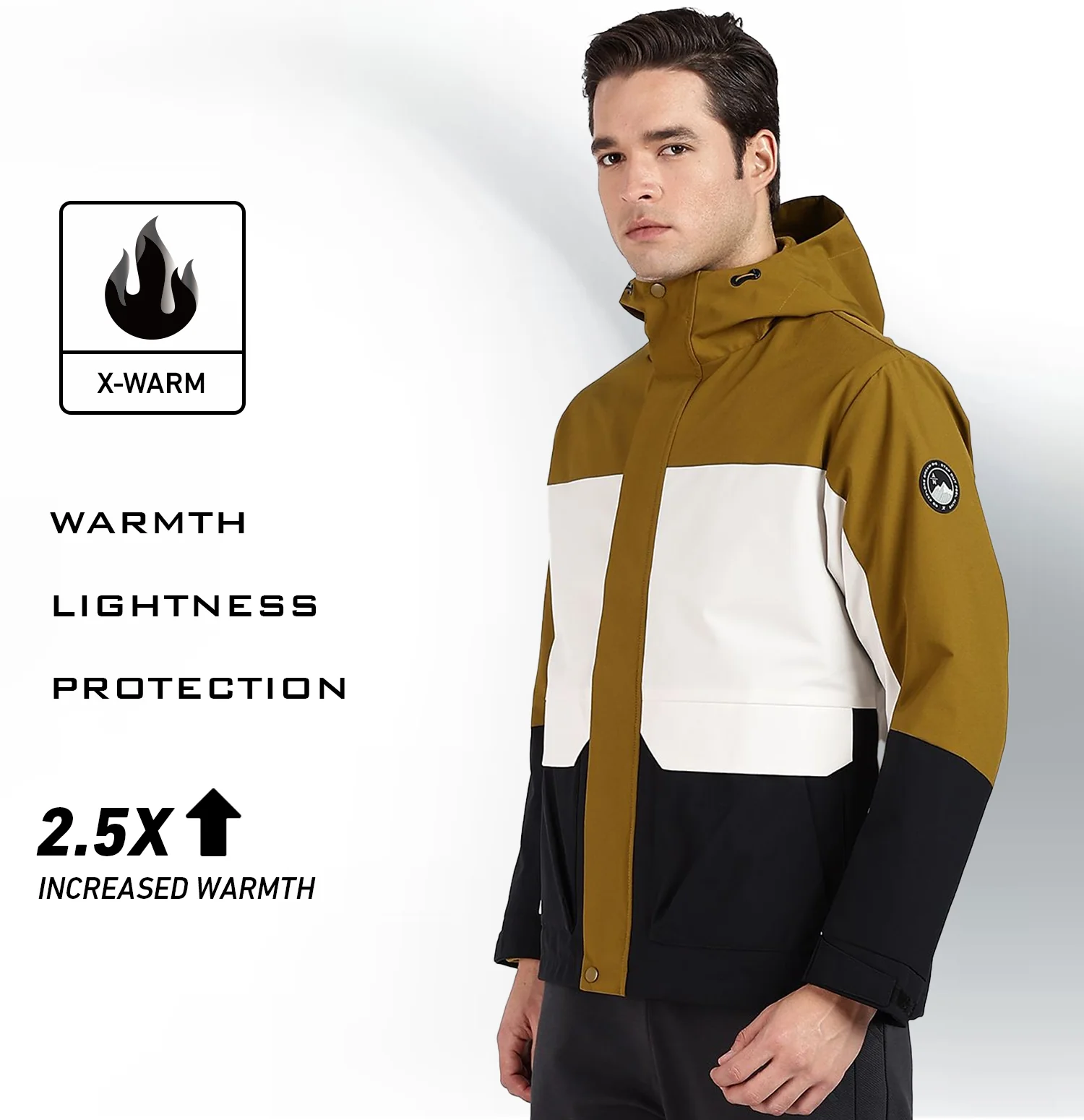 Twinset 3-in-1 Winter Jacket - Brown/White/Black - Image 3