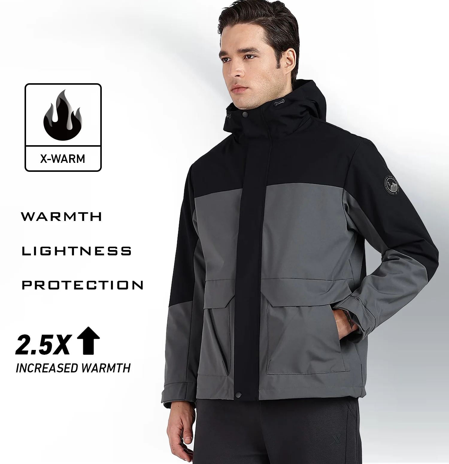 Twinset 3-in-1 Winter Jacket - Black/Grey - Image 5